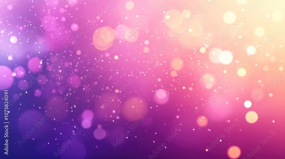 Poster abstract purple and pink gradient background texture featuring blurred bokeh circles and lights offe
