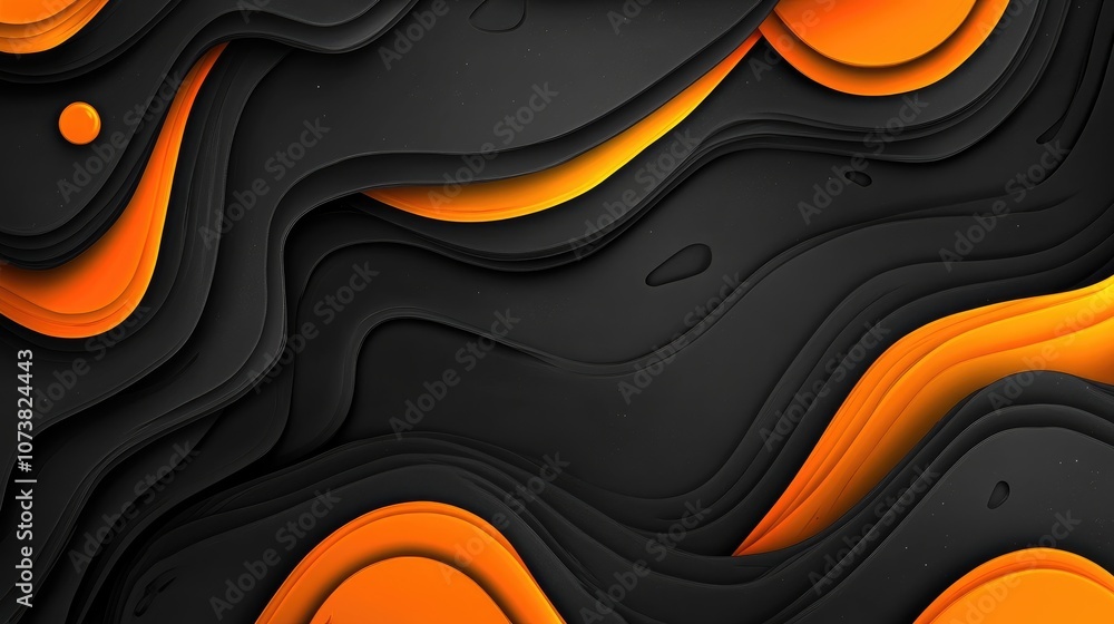 Poster abstract black and orange background for product advertisement with space for text 2d cartoon illust