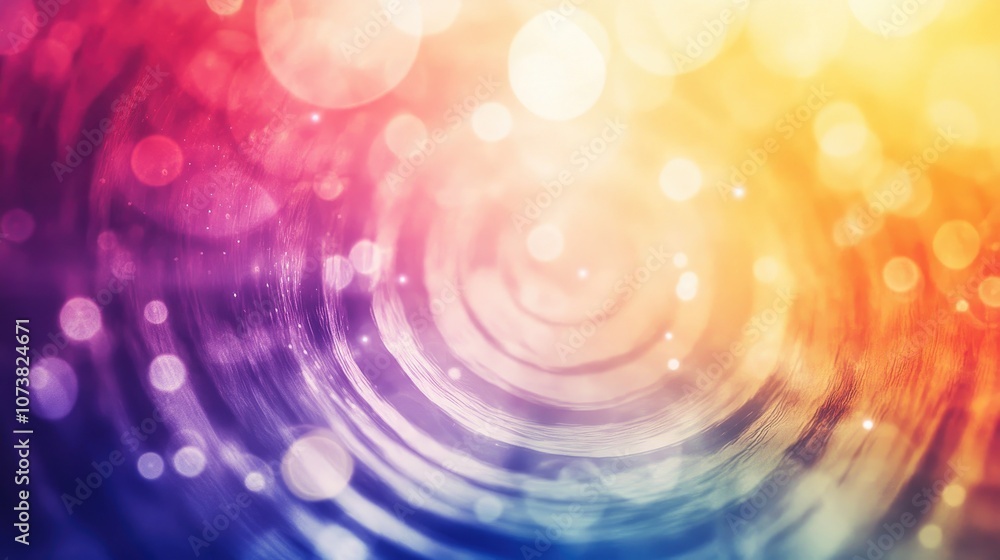 Poster colorful abstract geometric texture featuring a blurred background with gradient effects and circula