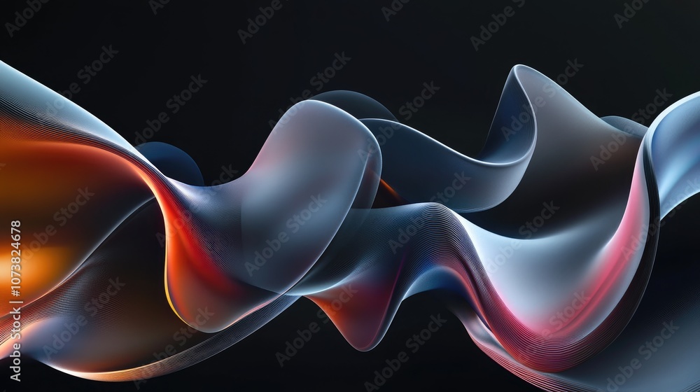 Aufkleber abstract background featuring smooth multicolored lines against a dark backdrop design element with 
