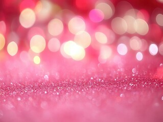 Abstract background featuring soft bokeh lights on a pink backdrop