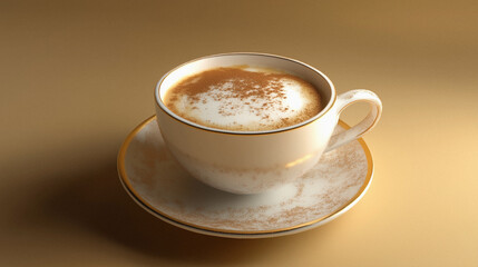 Obraz premium Cup of cappuccino. Minimalist scene.