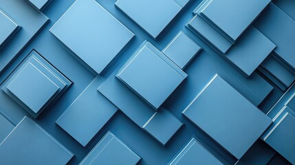 Abstract blue geometric background featuring square shapes