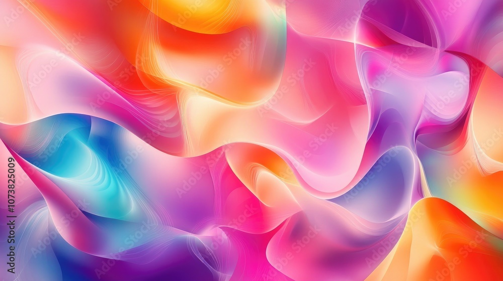 Poster colorful abstract geometric texture featuring a blurred background and gradient design with wave ill