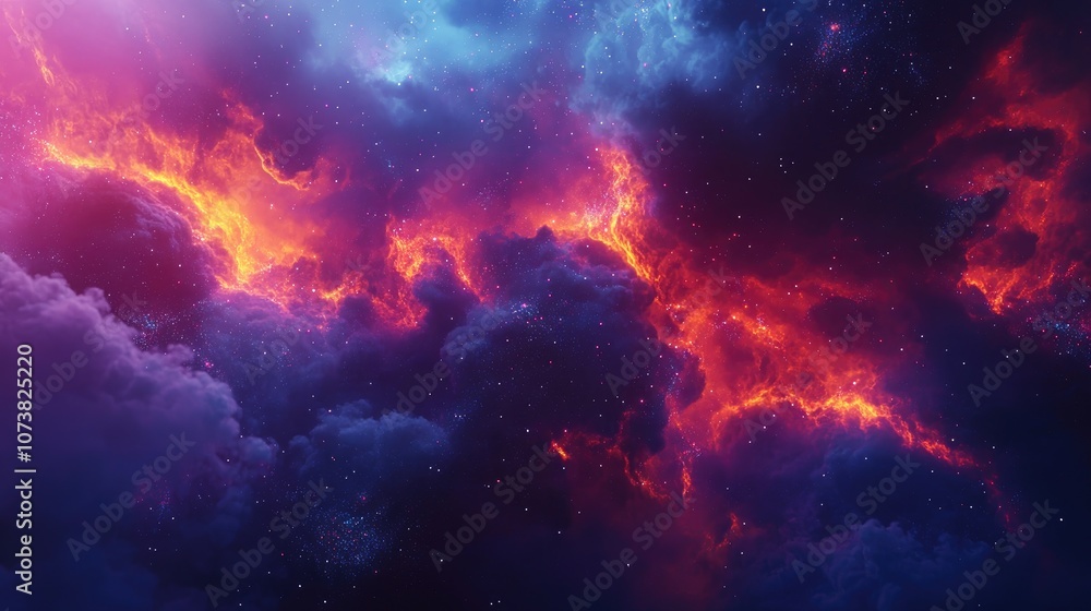 Aufkleber abstract backdrop featuring luminous lights in a cosmic setting created through 3d rendering