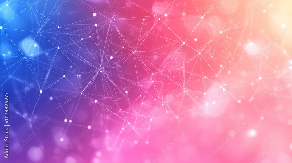 Poster abstract geometric background featuring interconnected lines and dots minimalist polygonal design