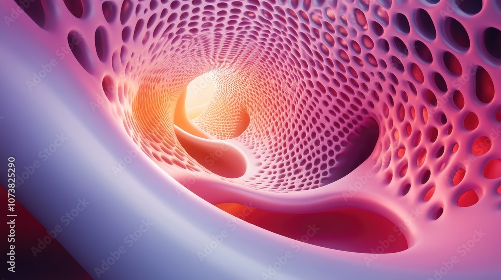 Poster abstract 3d illustration featuring a computer generated fractal design