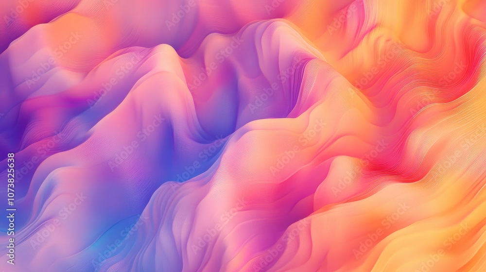 Poster colorful blurred abstract geometric texture gradient motion illustration with a rolling pattern suit