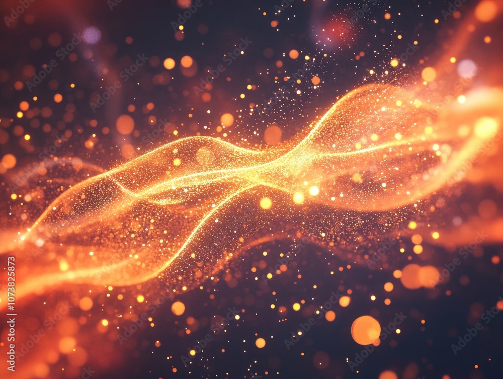 Poster abstract red liquid particles in a buoyant swarm create an elegant cosmic light display a 3d illustr