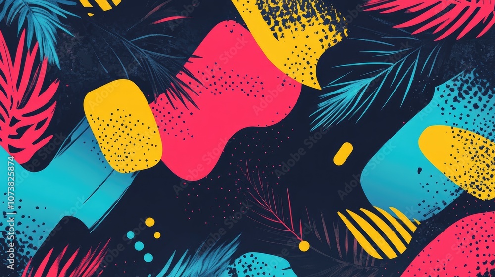 Poster abstract background design featuring a trendy pattern suitable for fabric printing