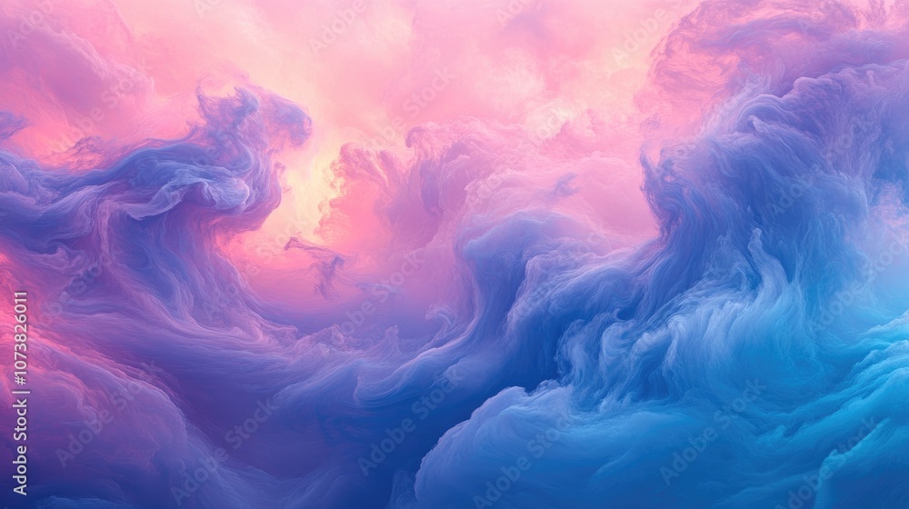 Poster abstract gradient background featuring soft clouds in shades of blue purple and pink creating a vibr