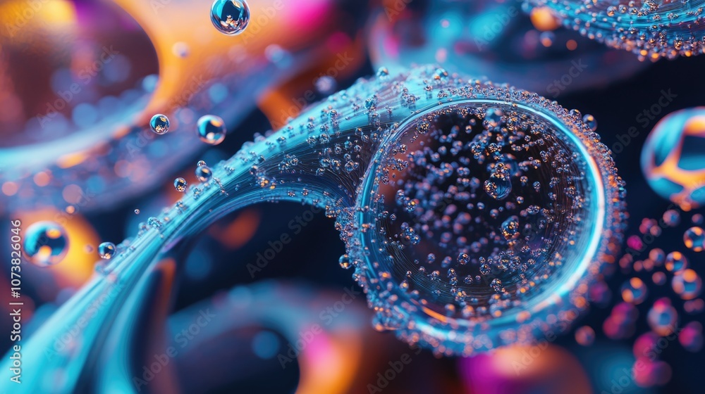 Poster abstract 3d illustration showcasing technological concepts and innovative design elements