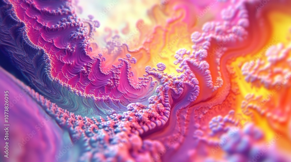 Aufkleber psychedelic abstract art composition featuring colorful fractal graphics ideal for modern background