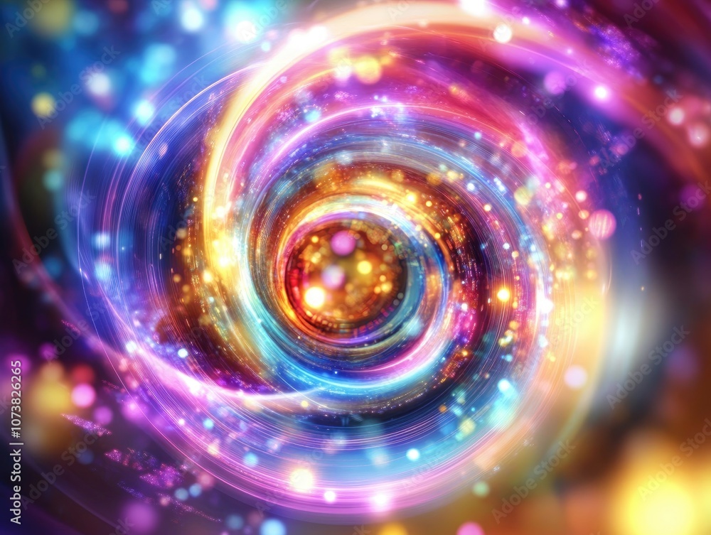 Aufkleber abstract luminous background featuring swirling patterns glowing circles data clouds light rings spa