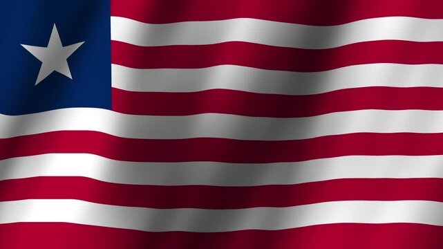 Animated Flag Liberia 4k video