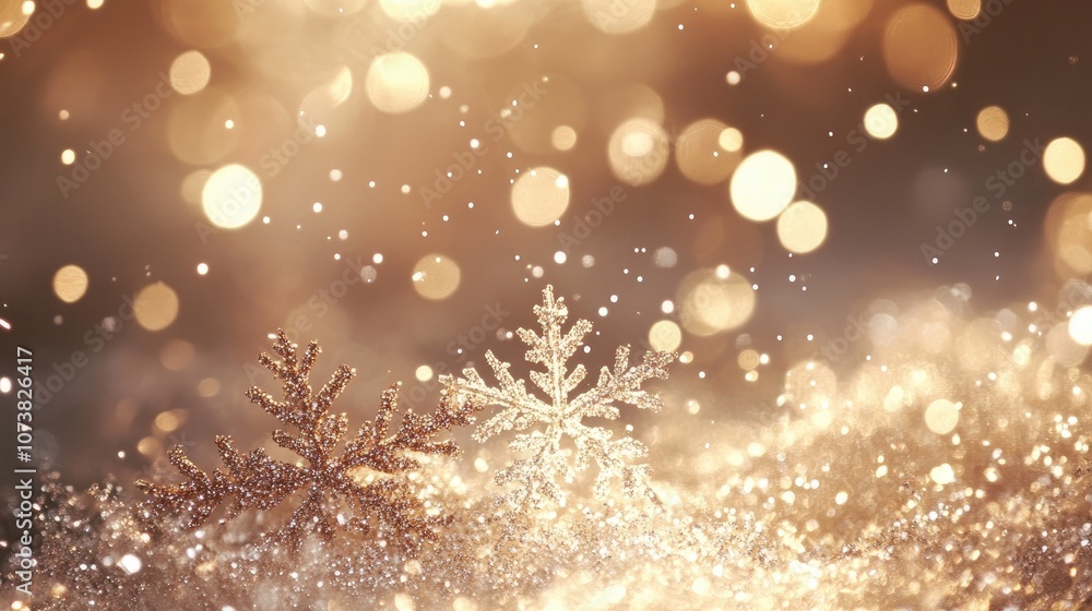 Canvas Prints abstract backdrop featuring delicate snowflakes and shimmering stars