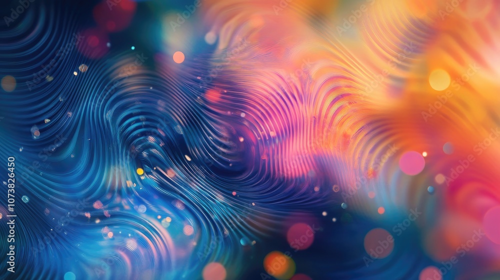 Poster fantasy abstract geometric texture featuring a colorful blurred background gradient effects wave ill