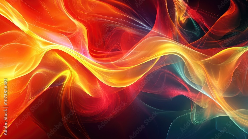 Poster abstract creative background with digital rendering elements