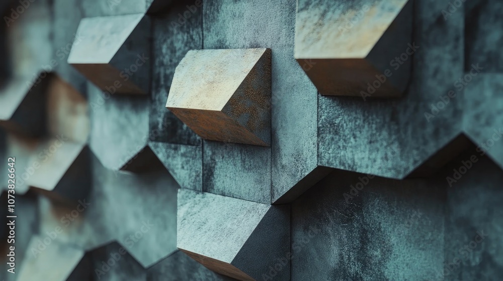 Poster artistic abstract background featuring a stylish geometric design with a textured hexagonal pattern