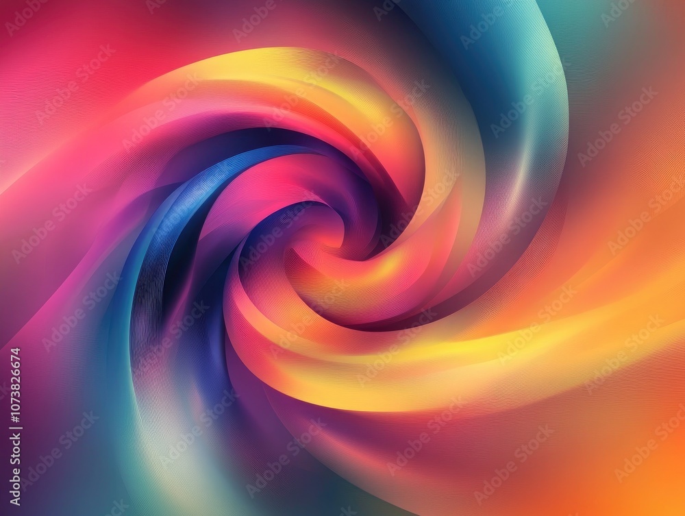 Poster colorful abstract geometric twist texture blurred background with gradient dynamic illustration circ