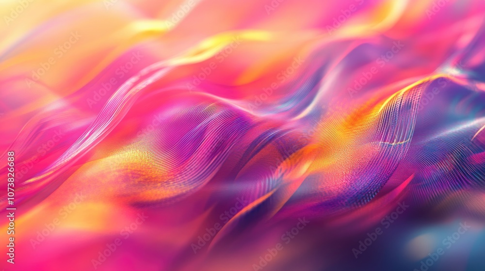 Poster colorful abstract geometric texture featuring a blurred background and gradient design with wave ill