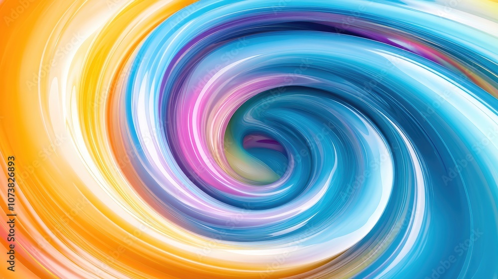 Poster vibrant abstract swirl with glossy multicolored effects created through digital fractal techniques 3