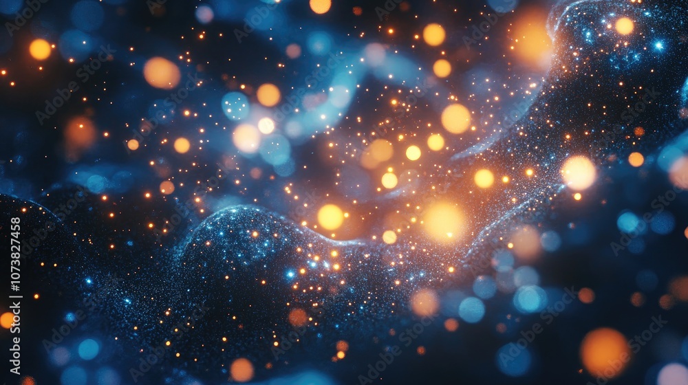 Aufkleber abstract backdrop featuring luminous lights in a cosmic setting created through 3d rendering