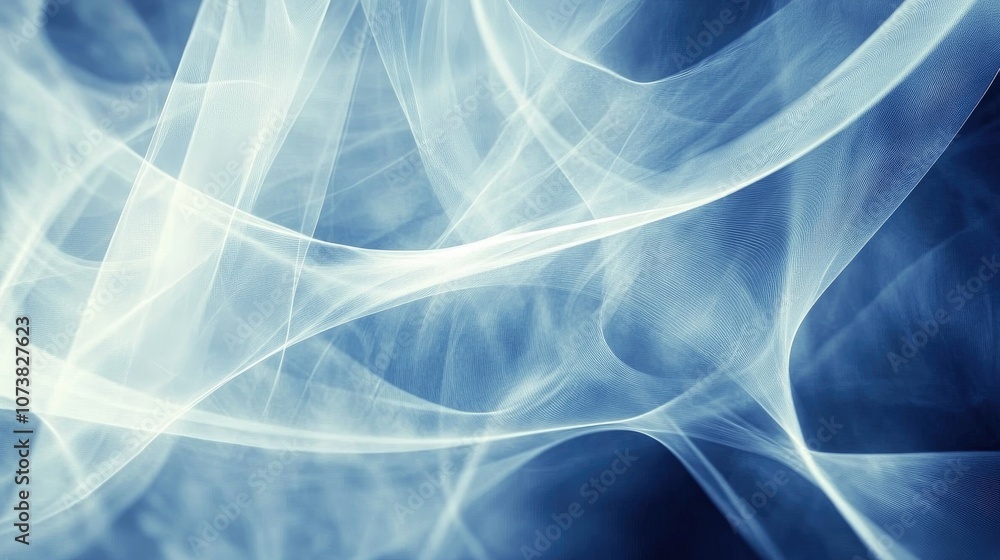 Poster abstract blue background featuring elegant lines and a soft blur effect