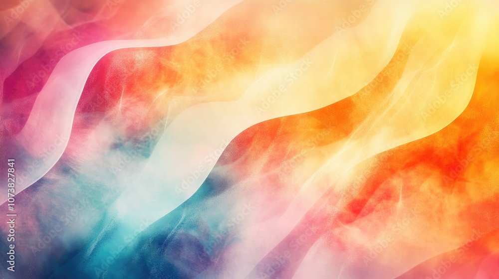 Poster colorful abstract geometric texture with a blurred background featuring a gradient wave illustration
