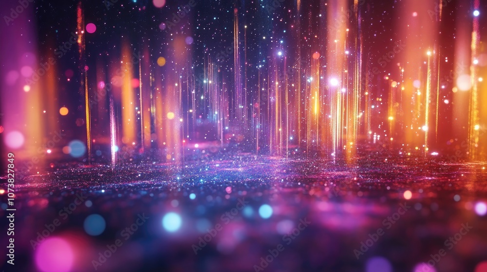Aufkleber abstract backdrop featuring luminous lights in a cosmic setting created through 3d rendering