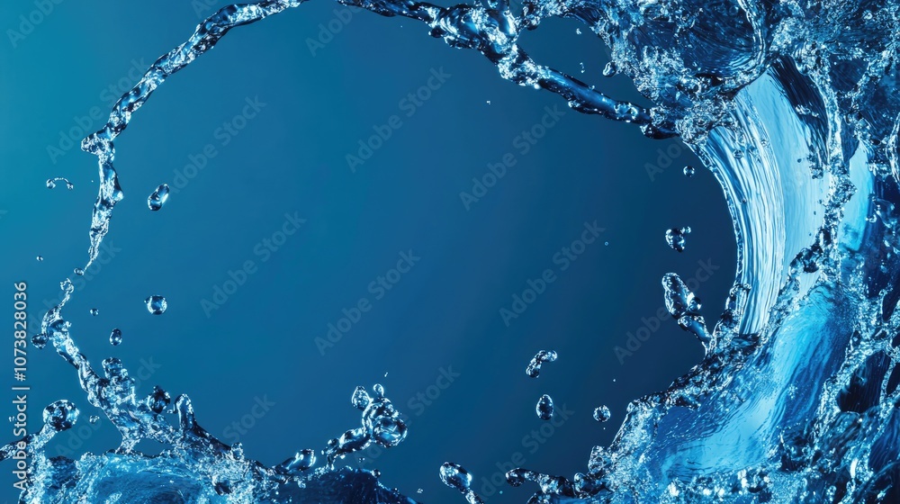Poster elegant abstract blue liquid border with a digital frame textured design featuring ample space for t