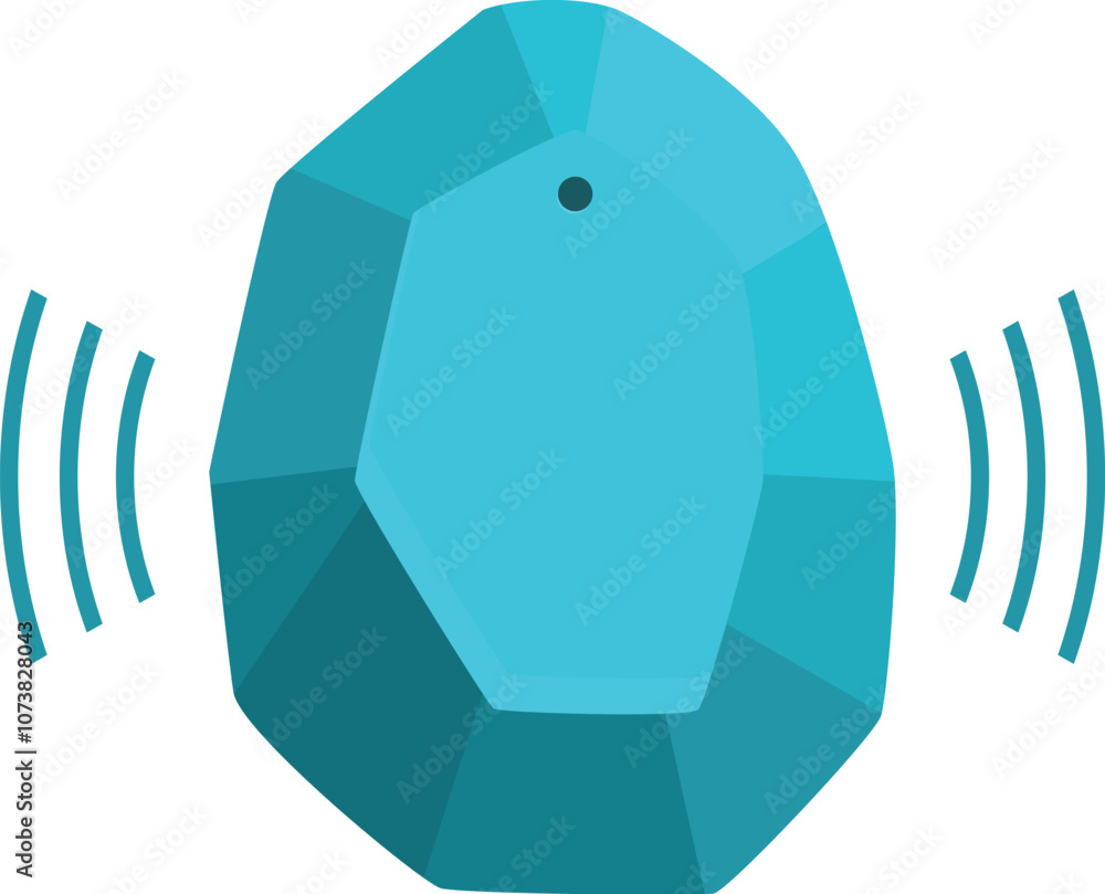 Aufkleber turquoise smart tag emitting a signal for tracking and locating objects