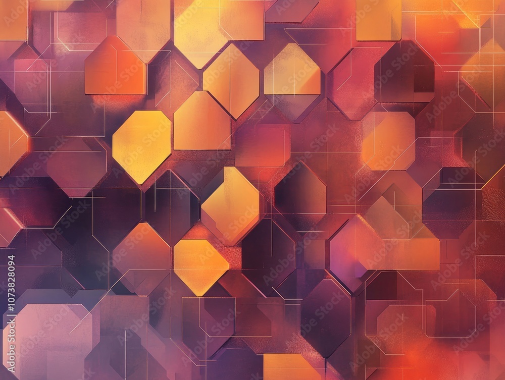 Poster abstract geometric background featuring hexagonal shapes in a raster format