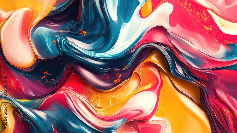 Aufkleber a vibrant abstract background featuring fluid wavy patterns with psychedelic colors