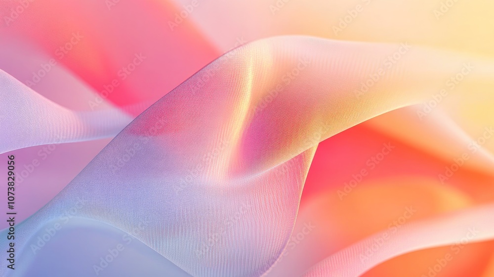 Poster Colorful abstract geometric texture with a blurred backdrop featuring a gradient and a dynamic rolling pattern suitable for interior digital printing or creative design applications