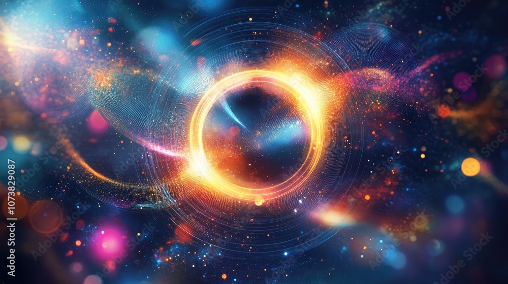 Aufkleber abstract luminous background featuring swirling patterns an elegant glowing circle bright clouds rad