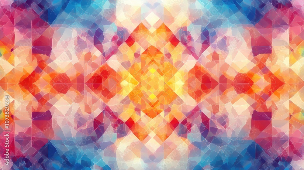 Poster fantasy abstract illustration featuring a modern geometric pattern this mosaic design serves well as