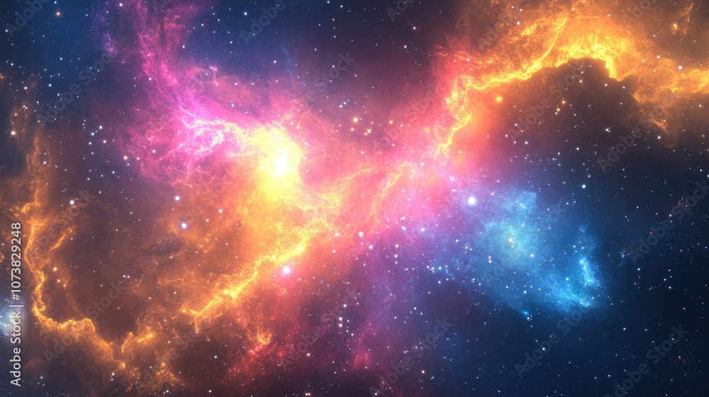 Aufkleber an illustration depicting a nebula in outer space representing the concept of space travel and a gal