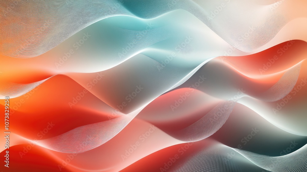 Poster abstract geometric texture with a modern blurred backdrop featuring a gradient illustration and wave