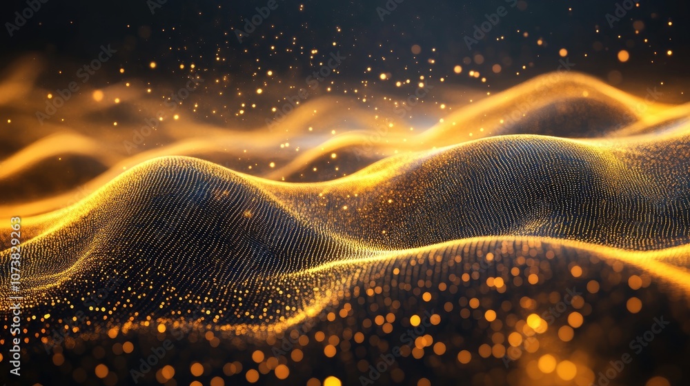 Aufkleber abstract flowing background with digital lines in a 3d illustration style