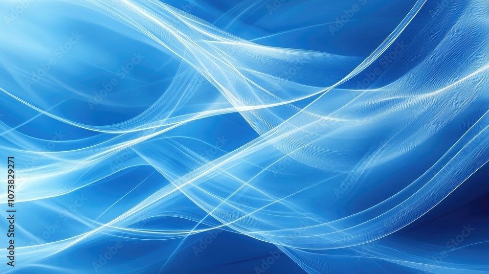 Poster abstract blue background featuring elegant lines and a soft blur effect