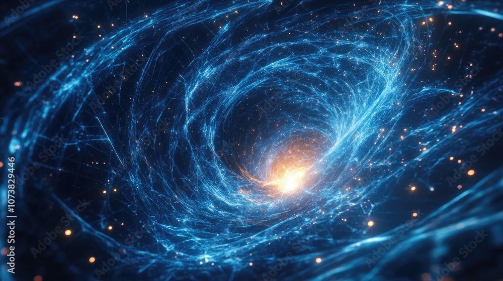 Poster abstract background featuring dynamic 3d lines in a captivating fractal sci fi design