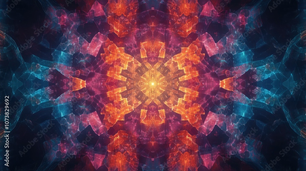 Aufkleber vibrant abstract texture featuring a multicolored kaleidoscopic pattern created through computer gen