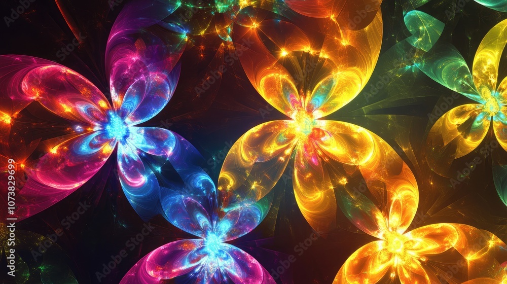Aufkleber vibrant abstract texture featuring a multicolored kaleidoscopic pattern created through computer gen