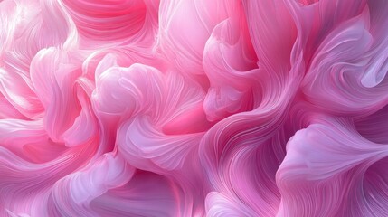 Fototapeta premium Abstract glossy pink waves create a mesmerizing fractal background in this digital artwork showcasing stunning 3D rendering techniques