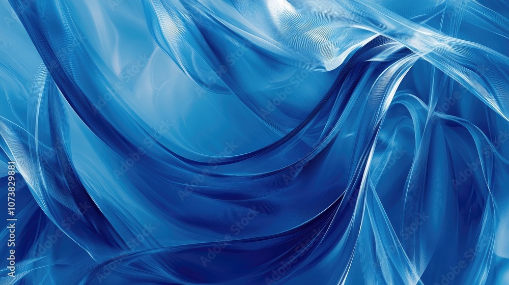 Canvas Prints abstract blue backdrop featuring gracefully twisting lines in elegant curves