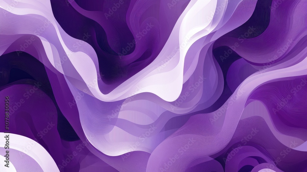 Poster abstract decorative backgrounds feature shades of purple merging shapes lines and diverse hues for a