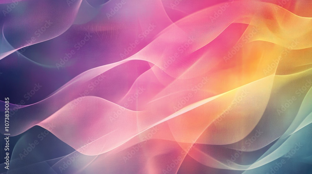 Poster abstract geometric texture with modern blur effects featuring a gradient illustration and wave patte