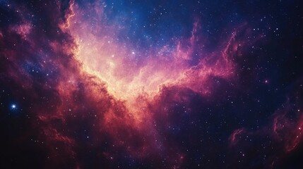 Fototapeta premium Vibrant galaxy nebula with colorful clouds Starry cosmos featuring universal science and astronomy elements Supernova backdrop for space exploration through moons and stars