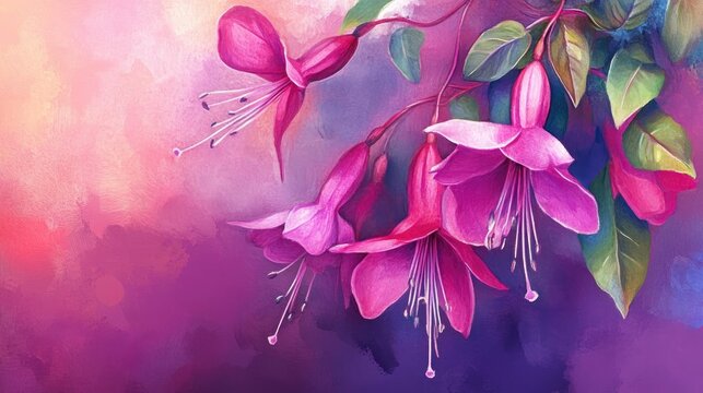 Vibrant fuchsia artwork in pastel for creative projects